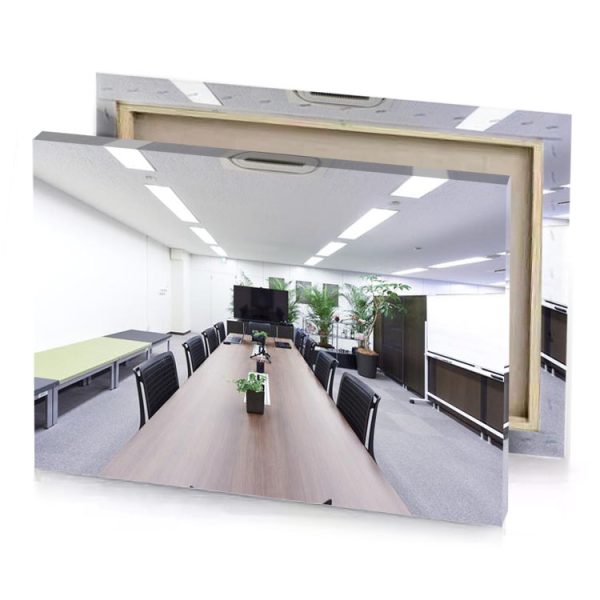 a long wooden table smoky black canvas - Image 4