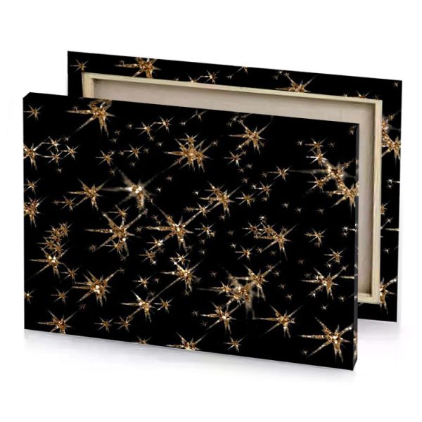 a lot of golden stars on black background garnet canvas - Image 4