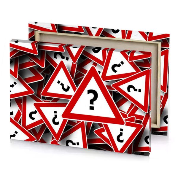 a lot of red and white traffic signs firebrick canvas - Image 4