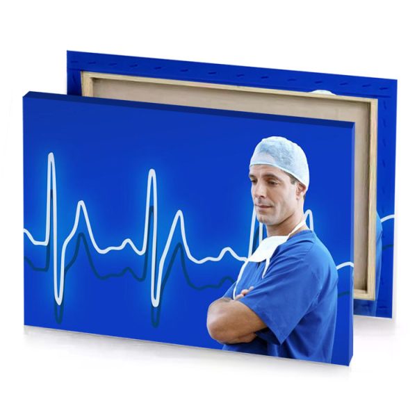 a male surgeon with stel and heartbeat cobalt blue canvas - Image 4