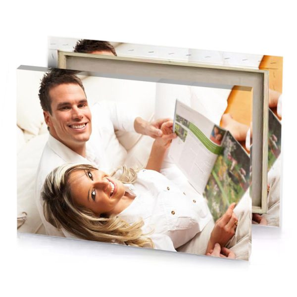 a man and woman are laying on bed linen canvas - Image 4
