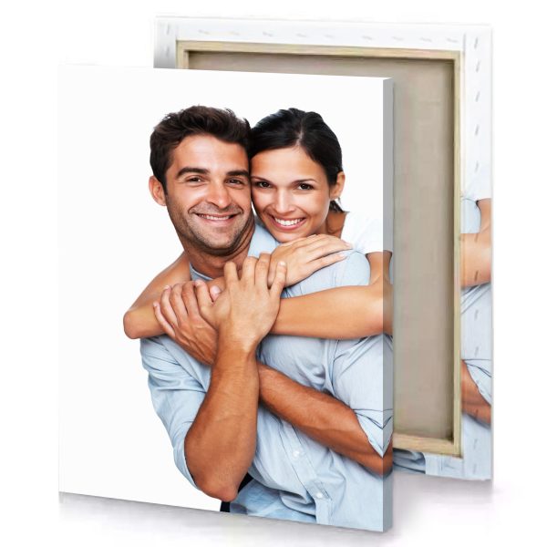 a man and woman hugging each other white smoke canvas - Image 4