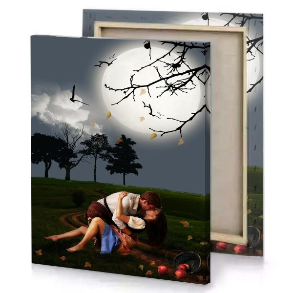 a man and woman kissing in field platinum canvas - Image 4
