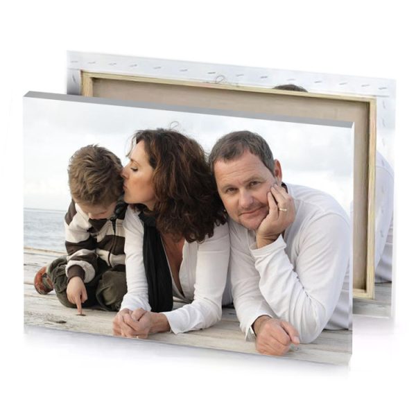 a man and woman laying on wooden pier white smoke canvas - Image 4