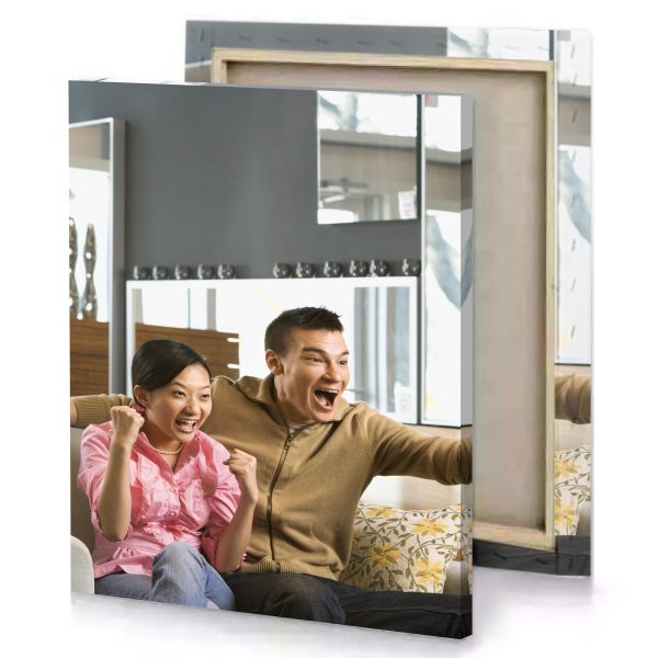 a man and woman sitting on couch dim gray canvas - Image 4