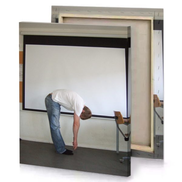 a man bending his head silver canvas - Image 4