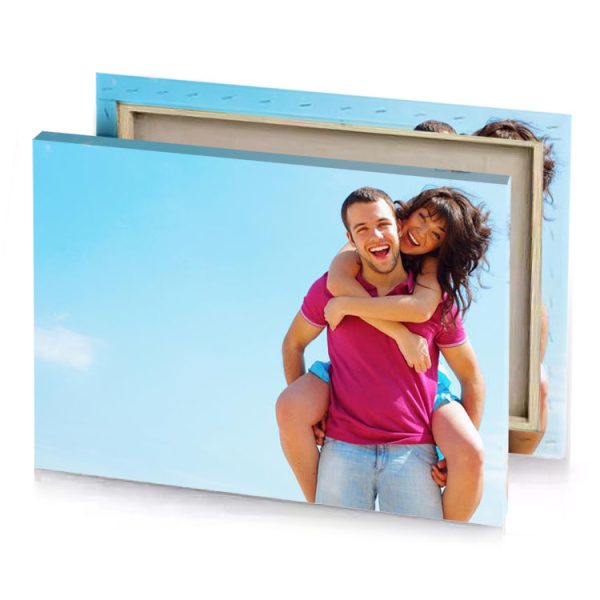 a man carrying woman baby blue canvas - Image 4