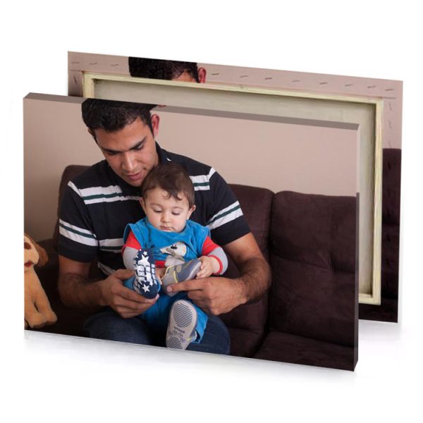 a man holding baby smoky black canvas - Image 4