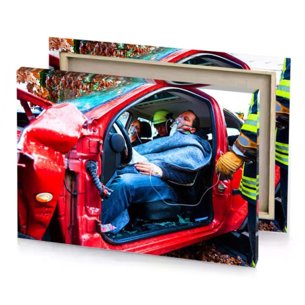 a man in car denim blue canvas - Image 4