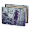 a man in forest with rifle charcoal canvas - Image 4