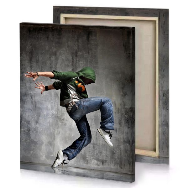 a man in green shirt is doing trick smoky black canvas - Image 4