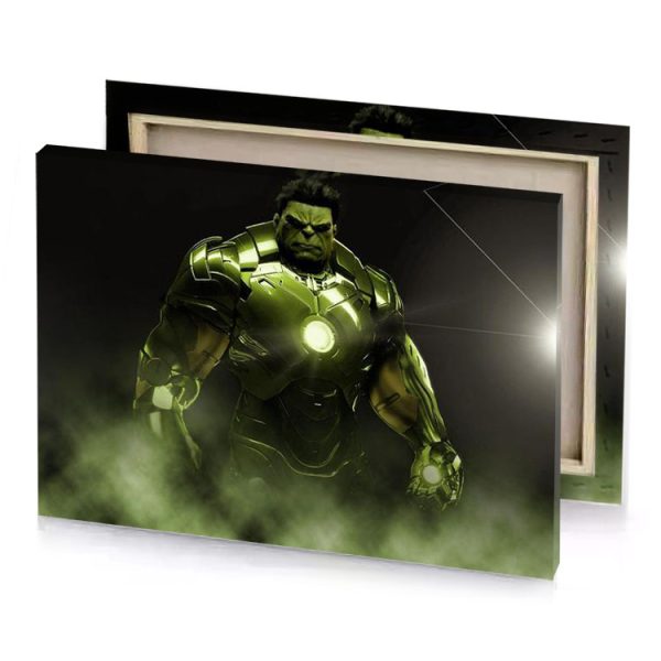 a man in green suit standing the dark smoky black canvas - Image 4