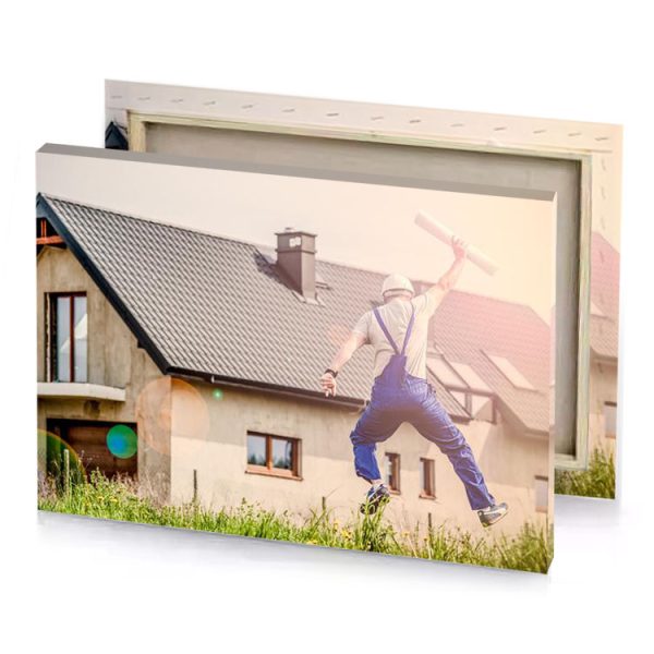 a man in overalls is jumping the air silver canvas - Image 4