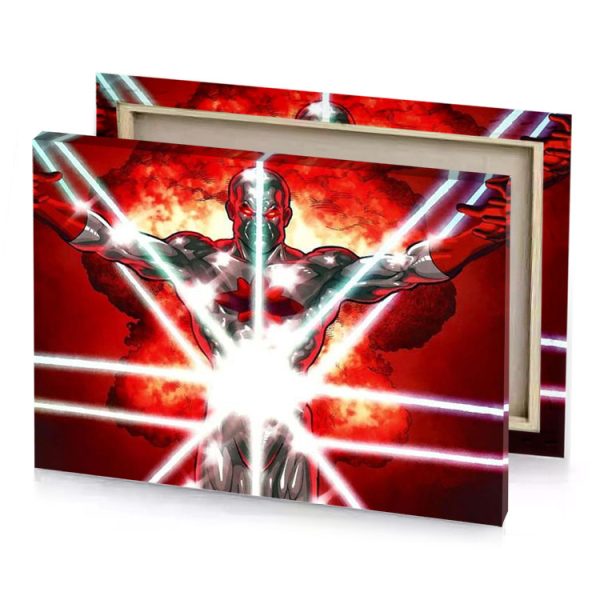a man in red and white suit with two swords lust canvas - Image 4
