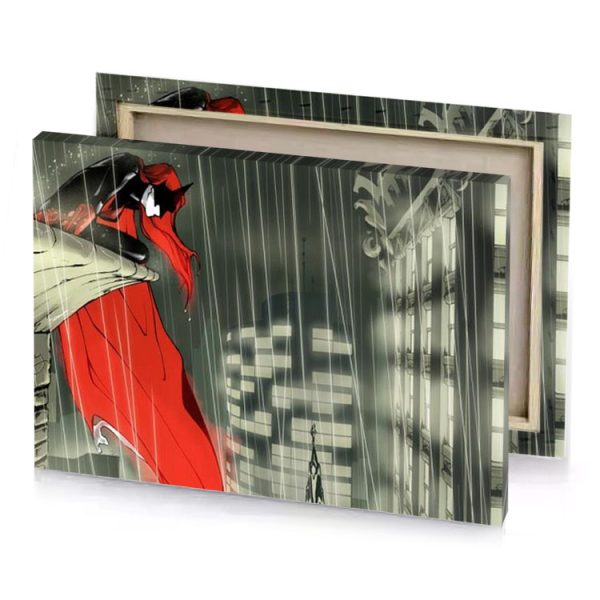 a man in red coat and black hat standing the lust canvas - Image 4