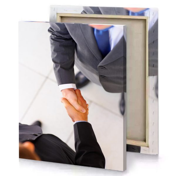 a man in suit and tie holding hand platinum canvas - Image 4