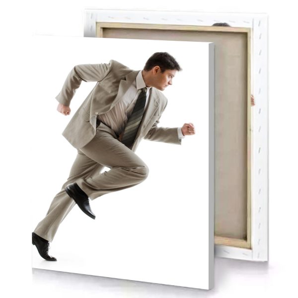 a man in suit and tie running white canvas - Image 4