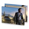 a man in suit and tie standing next to car moonstone blue canvas - Image 4