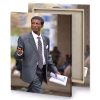 a man in suit and tie walking down street dim gray canvas - Image 4