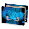 a man in suit holding tablet turquoise blue canvas - Image 4