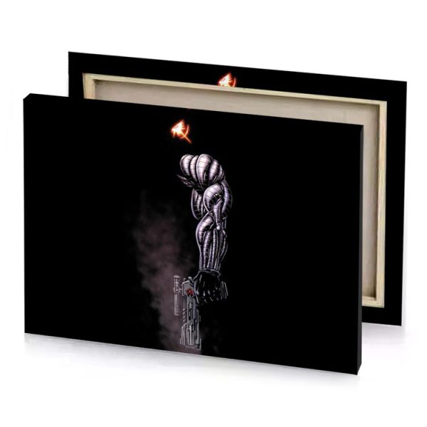 a man in suit holding torch smoky black canvas - Image 4