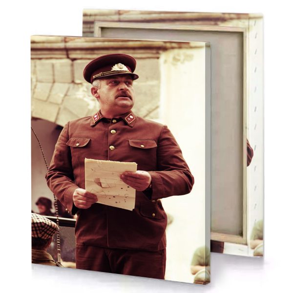 a man in uniform holding piece of paper zinnwaldite brown canvas - Image 4