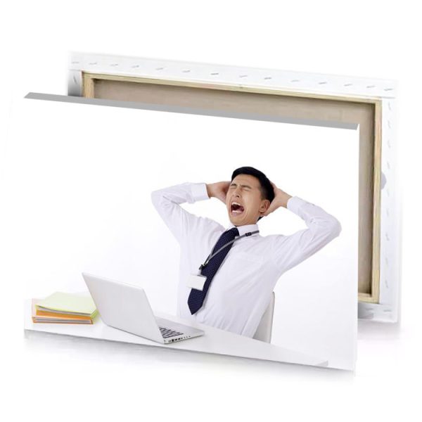 a man in white shirt and tie is holding his smoke canvas - Image 4