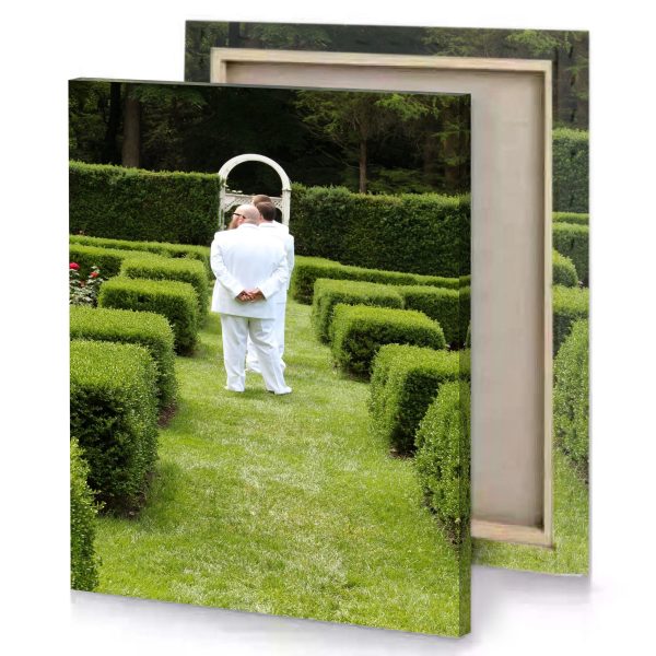 a man in white suit is standing garden lavender canvas - Image 4