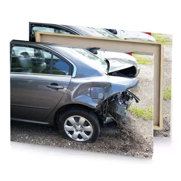 a man is standing next to car that has been slate gray canvas - Image 4