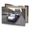 a man is trying to get into car light steel blue canvas - Image 4