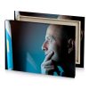a man looking at computer screen teal blue canvas - Image 4