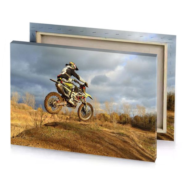 a man riding dirt bike on hill sepia canvas - Image 4