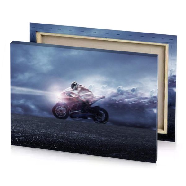a man riding motorcycle in field manatee canvas - Image 4