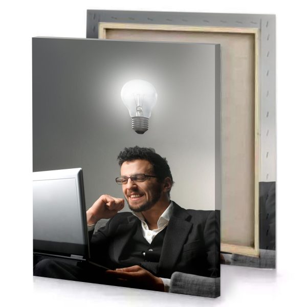 a man sitting on couch dim gray canvas - Image 4