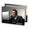 a man sitting on couch smoky black canvas - Image 4