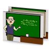 a man standing in front of blackboard dark green canvas - Image 4