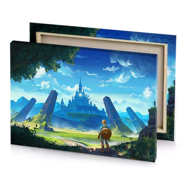 a man standing in front of castle denim blue canvas - Image 4