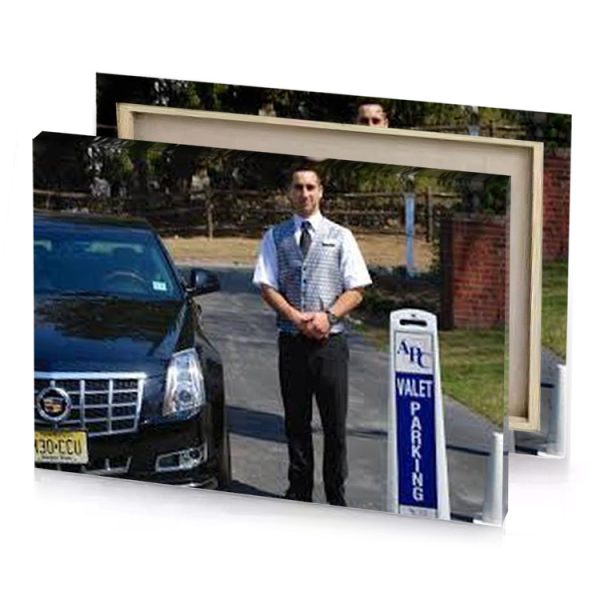 a man standing next to car dim gray canvas - Image 4