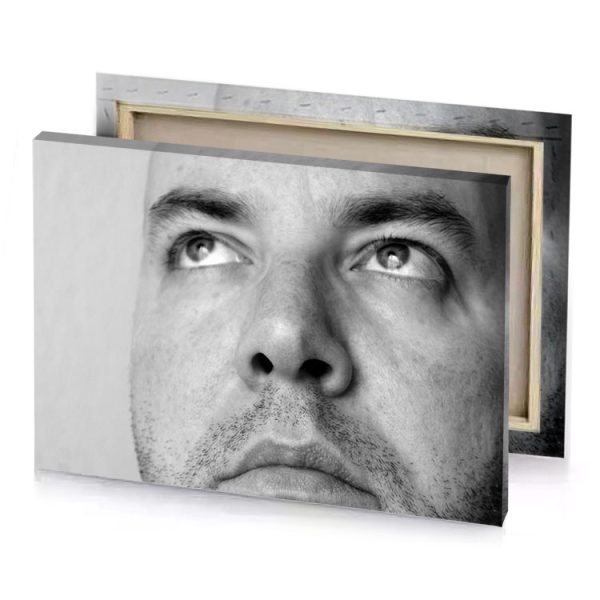 a man with beard and black white photo silver canvas - Image 4