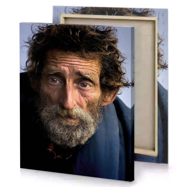 a man with beard and blue jacket smoky black canvas - Image 4