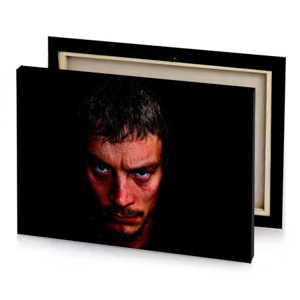 a man with beard and red eye black canvas - Image 4