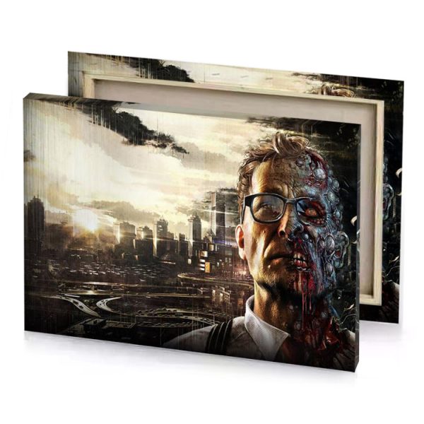 a man with glasses and bloody face champagne canvas - Image 4