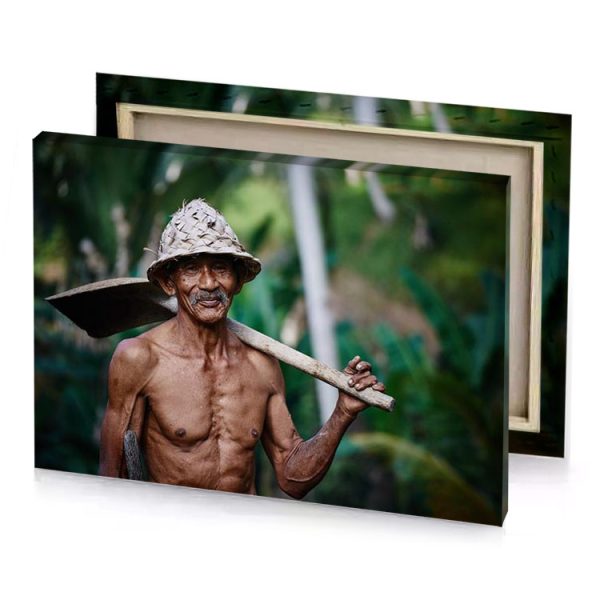a man with large stick in his hand bistre canvas - Image 4