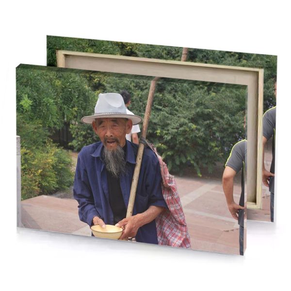 a man with long beard dark olive green canvas - Image 4