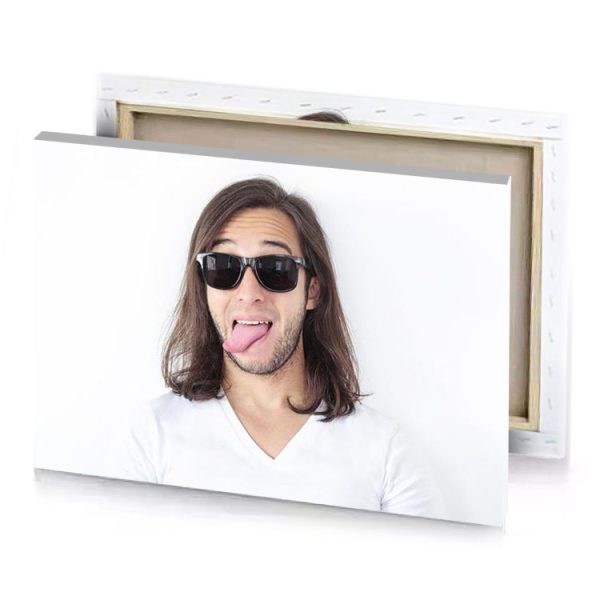 a man with long hair and sunglasses sticking his tongue ghost white canvas - Image 4
