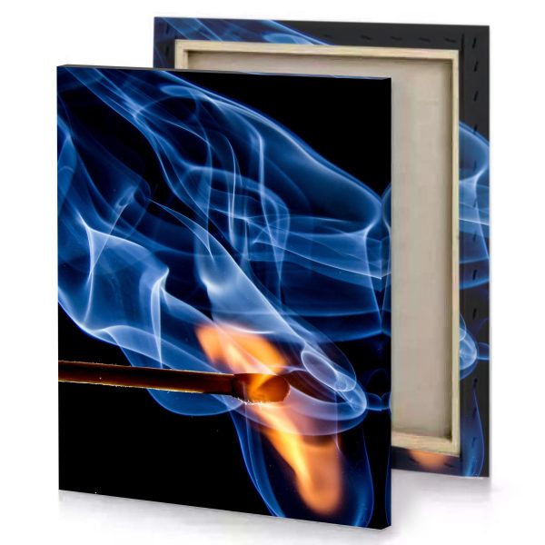 a matchstick with blue smoke lapis lazuli canvas - Image 4