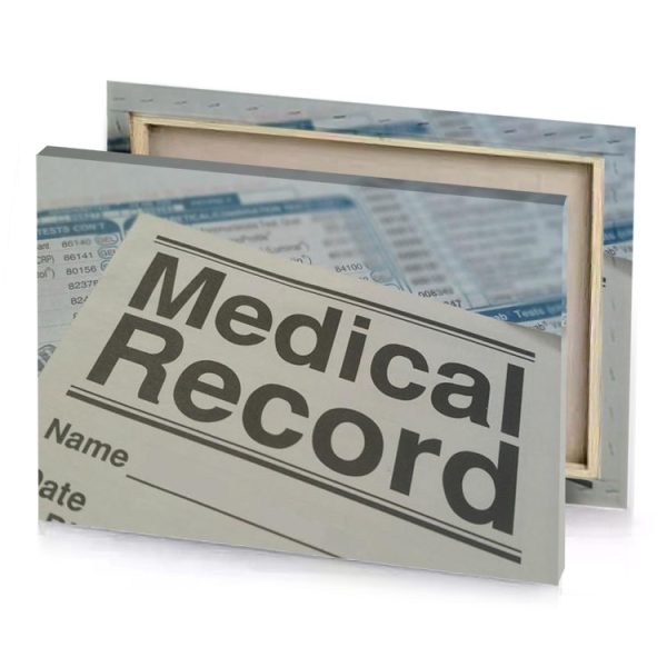 a medical record with lot of papers taupe canvas - Image 4