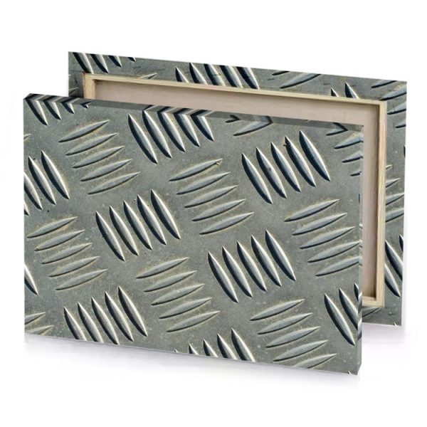 a metal diamond plate with pattern gray canvas - Image 4