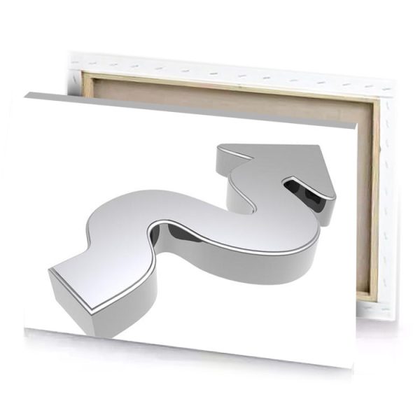 a metal letter s on white background platinum canvas - Image 4