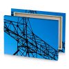 a metal structure with wires and denim blue canvas - Image 4